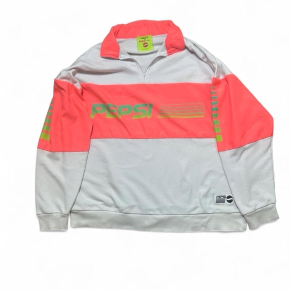 Forever 21 Other - Forever 21 x Pepsi Multicolor Quarter Zip Sweatshirt | Retro Logo Pullover
